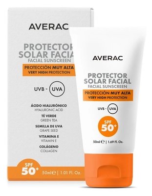 (8437018454228) Сонцезахисний засіб для обличчя Averac Solar Facial Sunscreen SPF 50+ 50 мл 8437018454228 фото