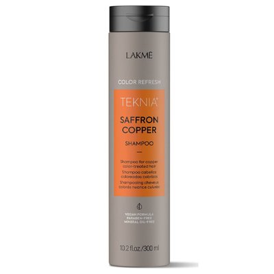 Шампунь для оновлення кольору мідних відтінків волосся Lakme Teknia Color Refresh Saffron Copper Shampoo 300 мл 8429421442527 фото